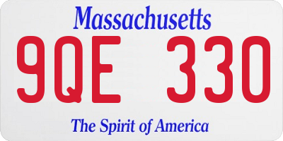MA license plate 9QE330