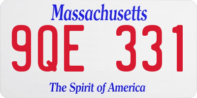 MA license plate 9QE331
