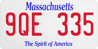 MA license plate 9QE335