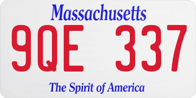 MA license plate 9QE337