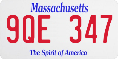MA license plate 9QE347