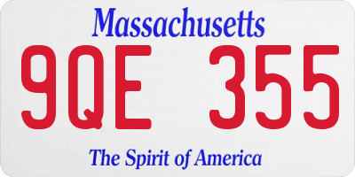 MA license plate 9QE355