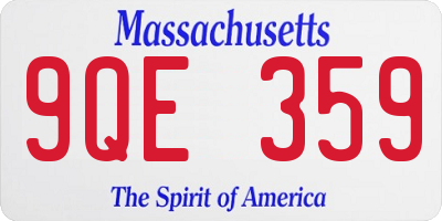 MA license plate 9QE359
