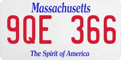 MA license plate 9QE366