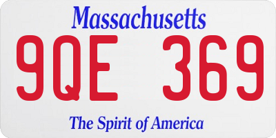 MA license plate 9QE369