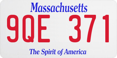 MA license plate 9QE371