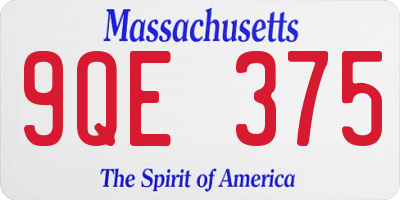 MA license plate 9QE375