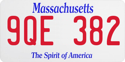 MA license plate 9QE382