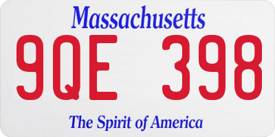 MA license plate 9QE398