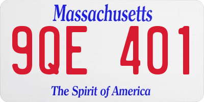 MA license plate 9QE401