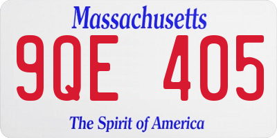 MA license plate 9QE405