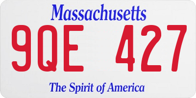 MA license plate 9QE427