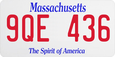MA license plate 9QE436