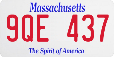 MA license plate 9QE437