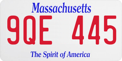 MA license plate 9QE445
