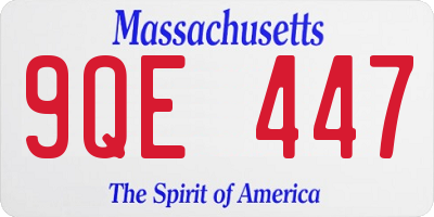 MA license plate 9QE447