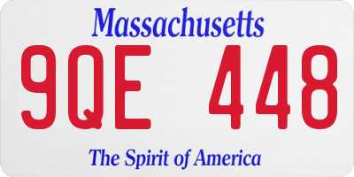 MA license plate 9QE448