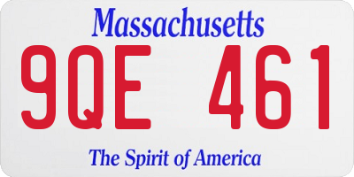 MA license plate 9QE461
