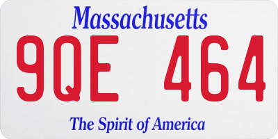 MA license plate 9QE464