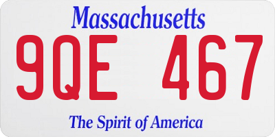 MA license plate 9QE467