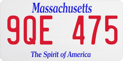 MA license plate 9QE475