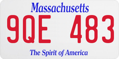 MA license plate 9QE483
