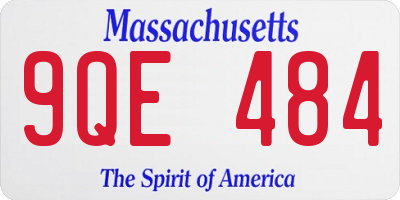 MA license plate 9QE484