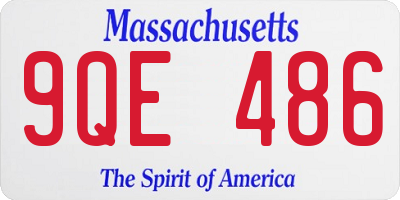 MA license plate 9QE486