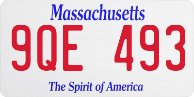 MA license plate 9QE493