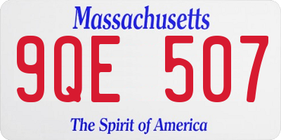 MA license plate 9QE507