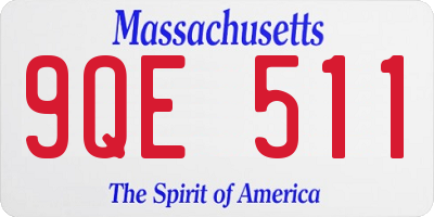 MA license plate 9QE511