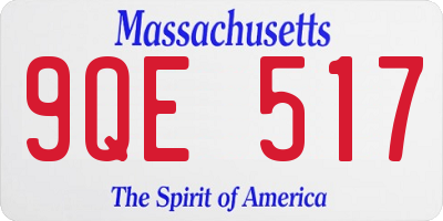 MA license plate 9QE517