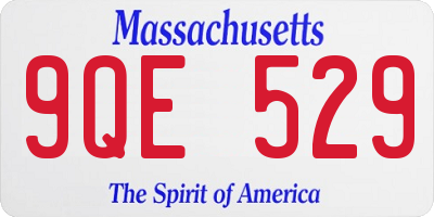 MA license plate 9QE529