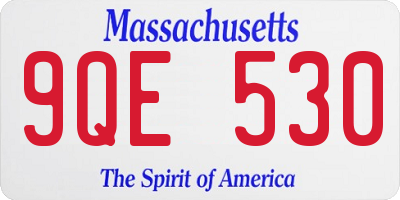 MA license plate 9QE530
