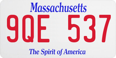 MA license plate 9QE537
