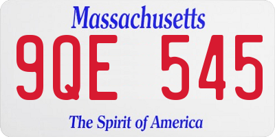 MA license plate 9QE545