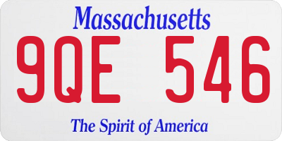 MA license plate 9QE546