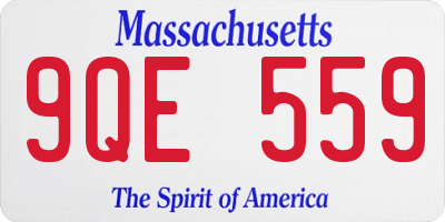 MA license plate 9QE559