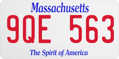 MA license plate 9QE563