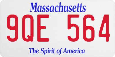 MA license plate 9QE564