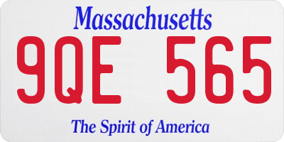 MA license plate 9QE565