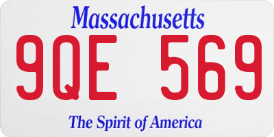 MA license plate 9QE569
