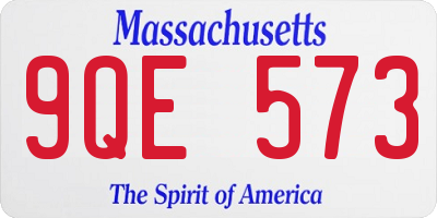 MA license plate 9QE573