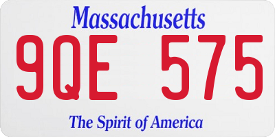 MA license plate 9QE575