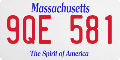 MA license plate 9QE581