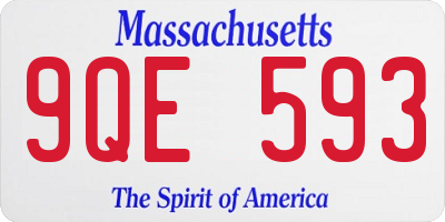 MA license plate 9QE593