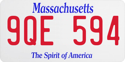 MA license plate 9QE594