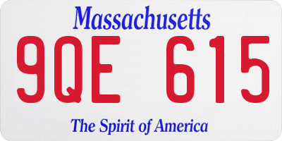 MA license plate 9QE615