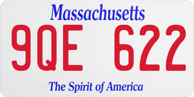 MA license plate 9QE622