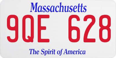 MA license plate 9QE628